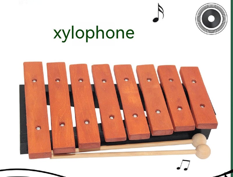 mocrcrel 9.5 inch 8 Notes Wood Xylophone Includes 2 Wooden Mallets Music Tools Percussion Instrument (1 Pcs) - Image 4